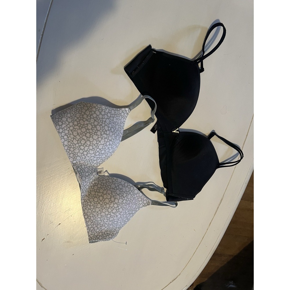 Victoria's Secret Pink Bra Bralette Bundle Of 2 34B/36B